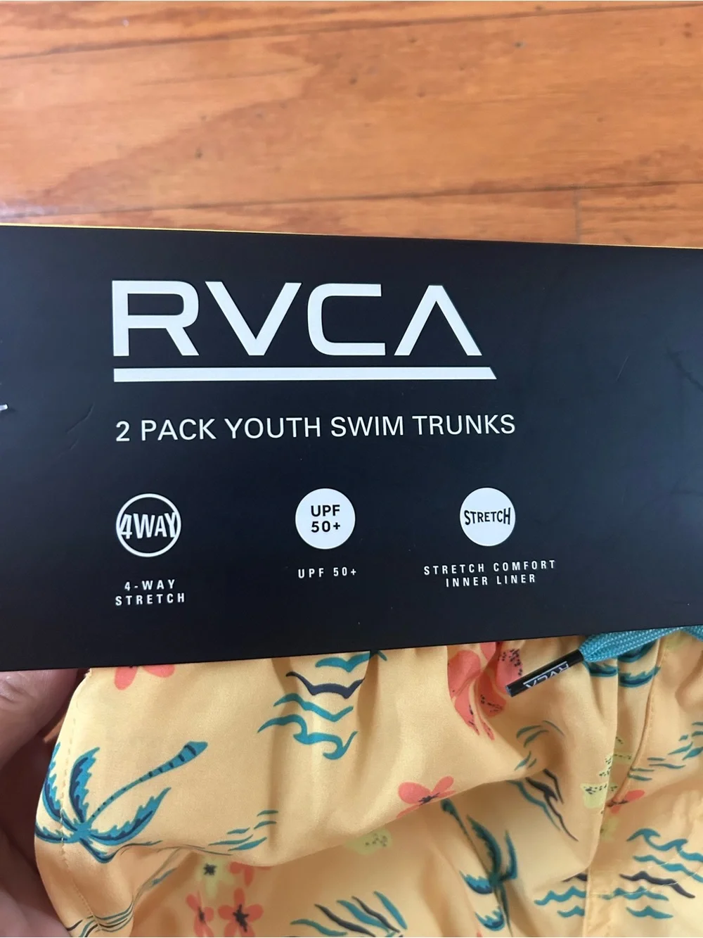 NWT RVCA boys swim trunks 2 pack size S 7/8